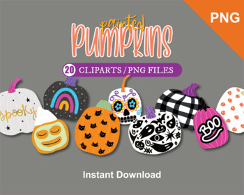 Preview of 20 Decorated Halloween Pumpkin Clip Arts