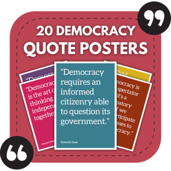 Preview of 20 Democracy Posters | Government Bulletin Boards | Law Classroom Decor