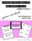 20 Division Number Talks and Math Warm-Ups, EASY, LITTLE PREP