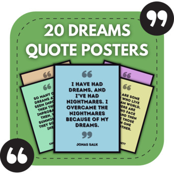 Preview of 20 Dreams Bulletin Board Posters | Middle & High School Classroom Decor