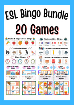 Preview of 20 ESL Bingo Games