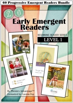 Preview of 60 Progressive Emergent Readers Bundle - Beginning Reader Series