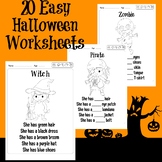 20 Easy Halloween Coloring Worksheets