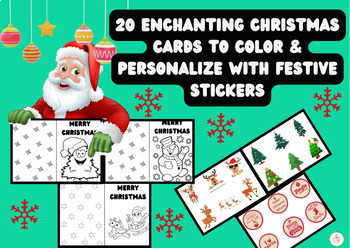 20 Enchanting Christmas Cards to Color &Personalize with Festive Stickers