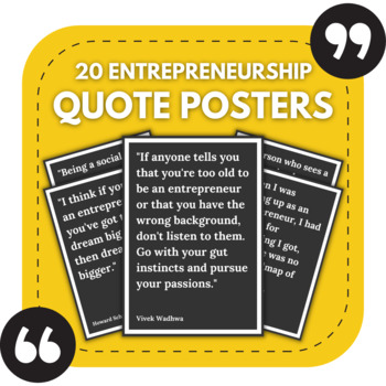 Preview of 20 Entrepreneurship Posters | Interesting Quotes for Business Bulletin Boards