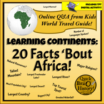 Preview of Learning Continents: 20 Facts 'Bout Africa (Geography and Culture)