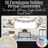20 Farmhouse Holiday Virtual Classroom Backgrounds Theme B