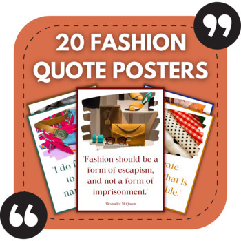 Preview of 20 Fashion Posters | Inspiring Quotes for Fashion Design Bulletin Boards