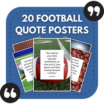 Preview of 20 Football Posters |  Quotes About American Football | Sports Decor