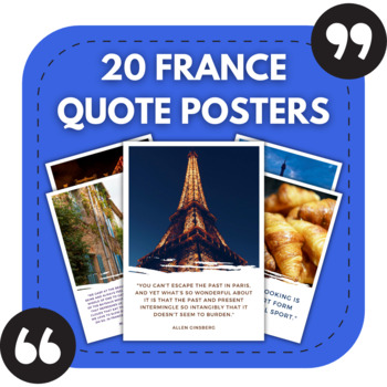 Preview of 20 French Classroom Posters | France Quotes | French Classroom Decor