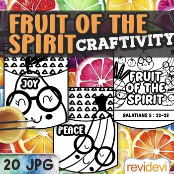 Preview of 20 Fruit of The Holy Spirit Craft Coloring Posters for Sunday School Activities