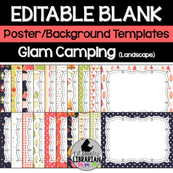 Preview of 20 Glam Camping Editable Landscape Poster Background Templates PPT or Slides™