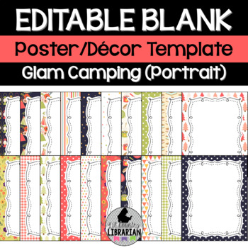 Preview of 20 Glam Camping Editable Poster Templates Portrait PPT or Slides™