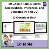 20 Google Form Quizzes: Observations, Inferences, and Vari