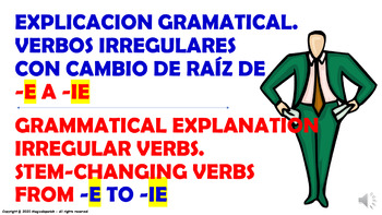Preview of 20. Grammatical Explanation. - Irregular Verbs - E - EI change