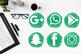 20 Green Social Media Icons, Round Watercolor Social Icons, Social
