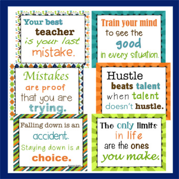 20 Growth Mindset Inspirational Quote Posters | TPT