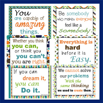 20 Growth Mindset Inspirational Quote Posters 