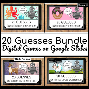 Preview of 20 Guesses Games BUNDLE | Fun Friday Activity | Class Party