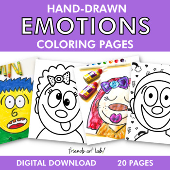 Preview of Hand-Drawn Emotions Coloring Pages (Social Emotional Learning)