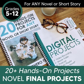 Preview of Novel Study FINAL Projects | 20 Hands On Projects for ANY Novel + Rubrics