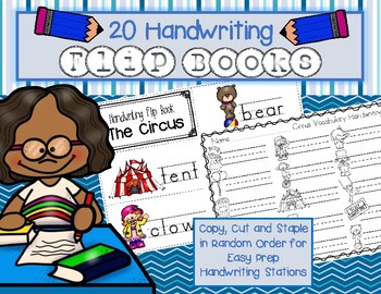 Preview of 20 Handwriting Flip Books For Literacy Stations