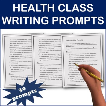 Preview of 30 Health Class Writing Prompts & Discussion Questions