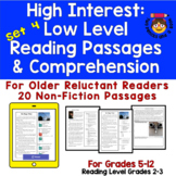 20 High Interest: Low Level Reading & Comprehension Passag