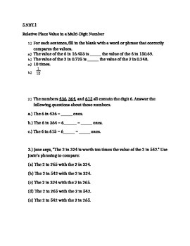 Preview of 20 Higher Thinking Place Value in Multi Digit Number Problems 5.NBT.1 Assessment