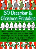 30 December (Christmas, Winter, Snowball) Printables