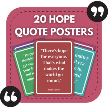 Preview of 20 Hope Bulletin Board Posters | Middle & High School Classroom Decor