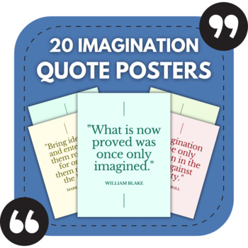 Preview of 20 Imagination Bulletin Board Posters | Middle & High School Classroom Decor