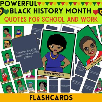 Preview of 20 Important Figures in Black History -Printable Flashcards Quotes Matching Game