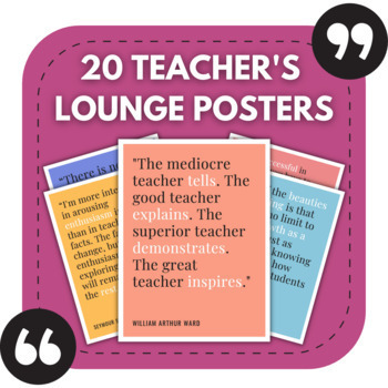Preview of 20 Teacher's Lounge Posters | Staffroom or Principal's Office Decor