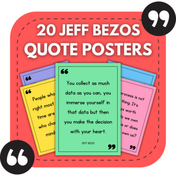 Preview of 20 Jeff Bezos Posters for High School Bulletin Boards | Business Classroom Decor