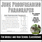 20 June Proofreading Grammar Bell Ringers & Daily Exercise
