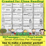20 June Summer Review Theme Close Reading LEVELED PASSAGES