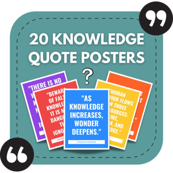Preview of 20 Knowledge Posters | Library Decor | Middle & High School Bulletin Boards