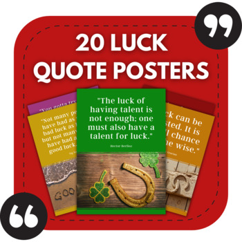 Preview of 20 Luck Bulletin Board Posters | Middle & High School Classroom Decor
