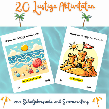 Preview of 20 Lustige Aktivitäten zum Schuljahresende und Sommeranfang.