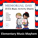 20 MEMORIAL DAY ES Music Activity Sheets - Pitch Counting 