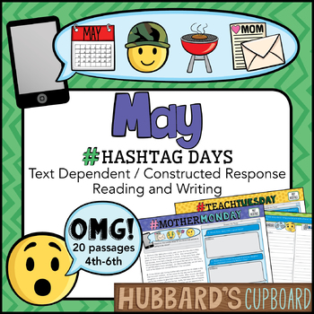 Preview of 20 May Writing Prompts & Reading - May Activities - End of the Year Activities