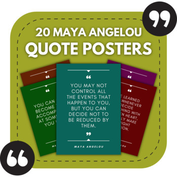 Preview of 20 Maya Angelou Bulletin Board Posters | Middle & High School Classroom Decor