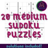 20 Medium Sudoku Puzzles | Answers Included | PDF