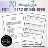 20 Minute Birth to Three Case History Form and Report Template