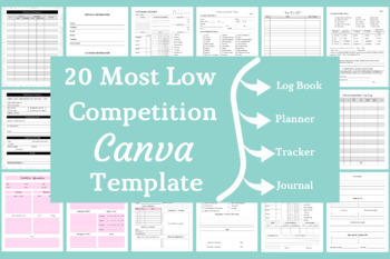 Preview of 20 Most Editable Low Competition Canva Template