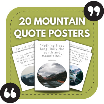 Preview of 20 Mountain Posters | Earth Day Bulletin Boards | Geography Classroom Decor