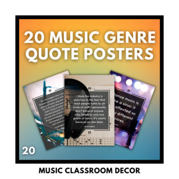 Preview of 20 Music Genre Quote Posters | Music Classroom Decor | Music Bulletin Board