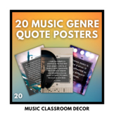 20 Music Genre Quote Posters | Music Classroom Decor | Mus
