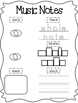 Preview of 20 Music Notes, Rests, and Symbols Worksheets. Preschool-2nd Grade Tracing.